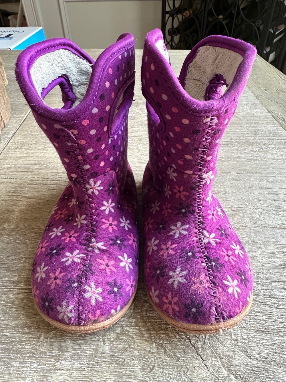 Bogs Kids Purple Floral Winter Boots